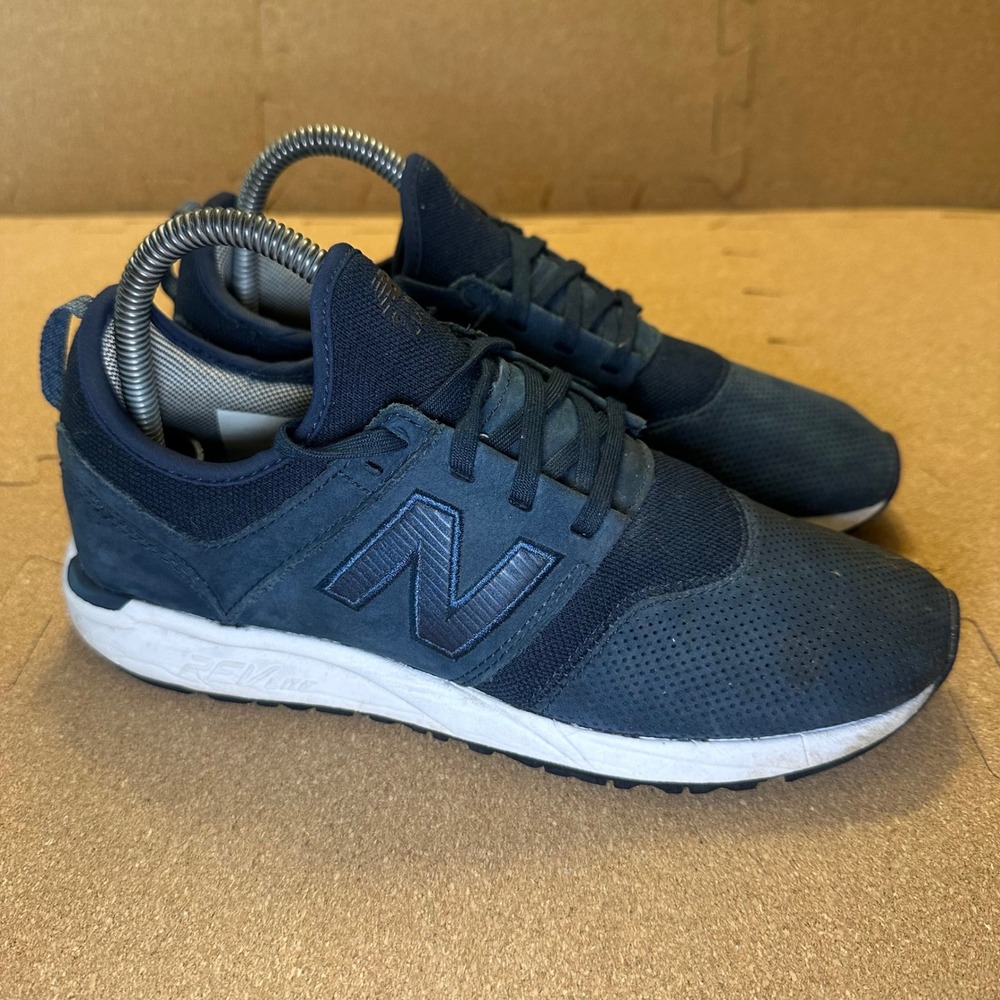 New Balance‎ 247 Navy Blue Perforated Suede Mesh Sneakers Womens Size 7 REVlite